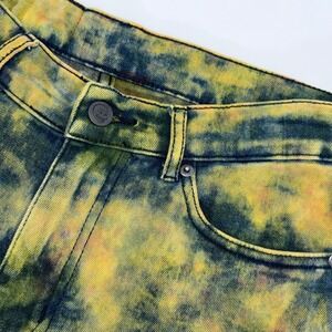 Cheap Monday Secondskin Multi Dark Acid Wash Skinny Jeans Yellow Green 26/32